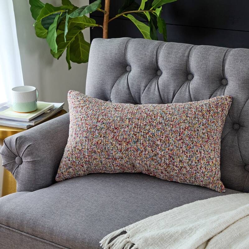 Sorra Home Indoor Knife Edge Pillow Single - 16 in H x 26 in W x 6 in D - Multi Color