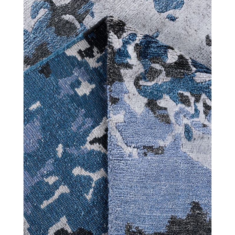 Modern One-of-a-Kind Hand-Knotted Area Rug - Gray, 9' 1" x 12' 1" - 9' 1" x 12' 1"