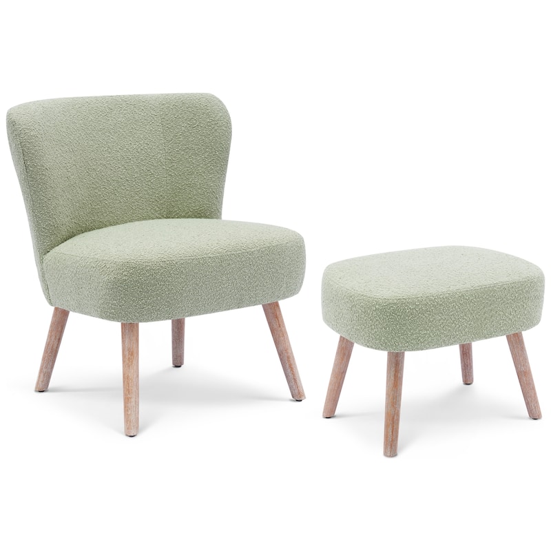 Boucle Polyester Upholstered Living Room Set - Stain Resistant (2-Piece Set)