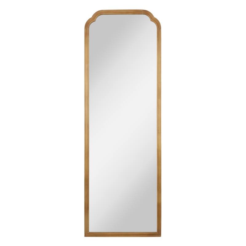 Top Corner Scalloped Rectangle Decorative Farmhouse Wall Mirror