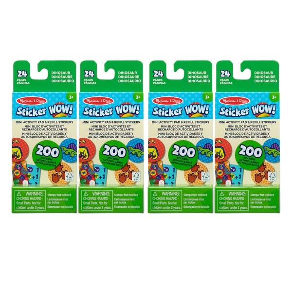 slide 2 of 9, Melissa & Doug Sticker WOW Mini Activity Pad with Refill Stickers - Dinosaur, 4 Sets - Multi Multi - Kids