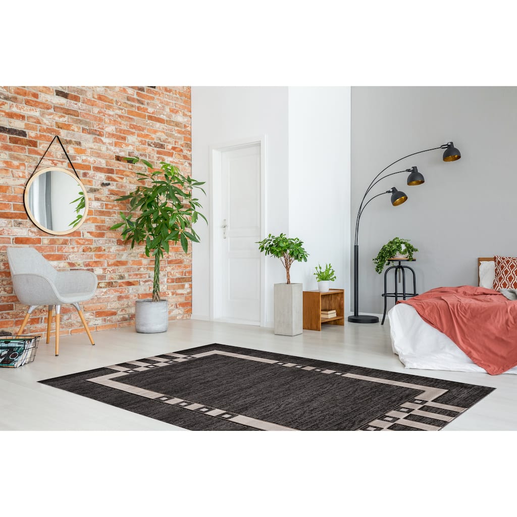 Geo-Bordered Area Rug