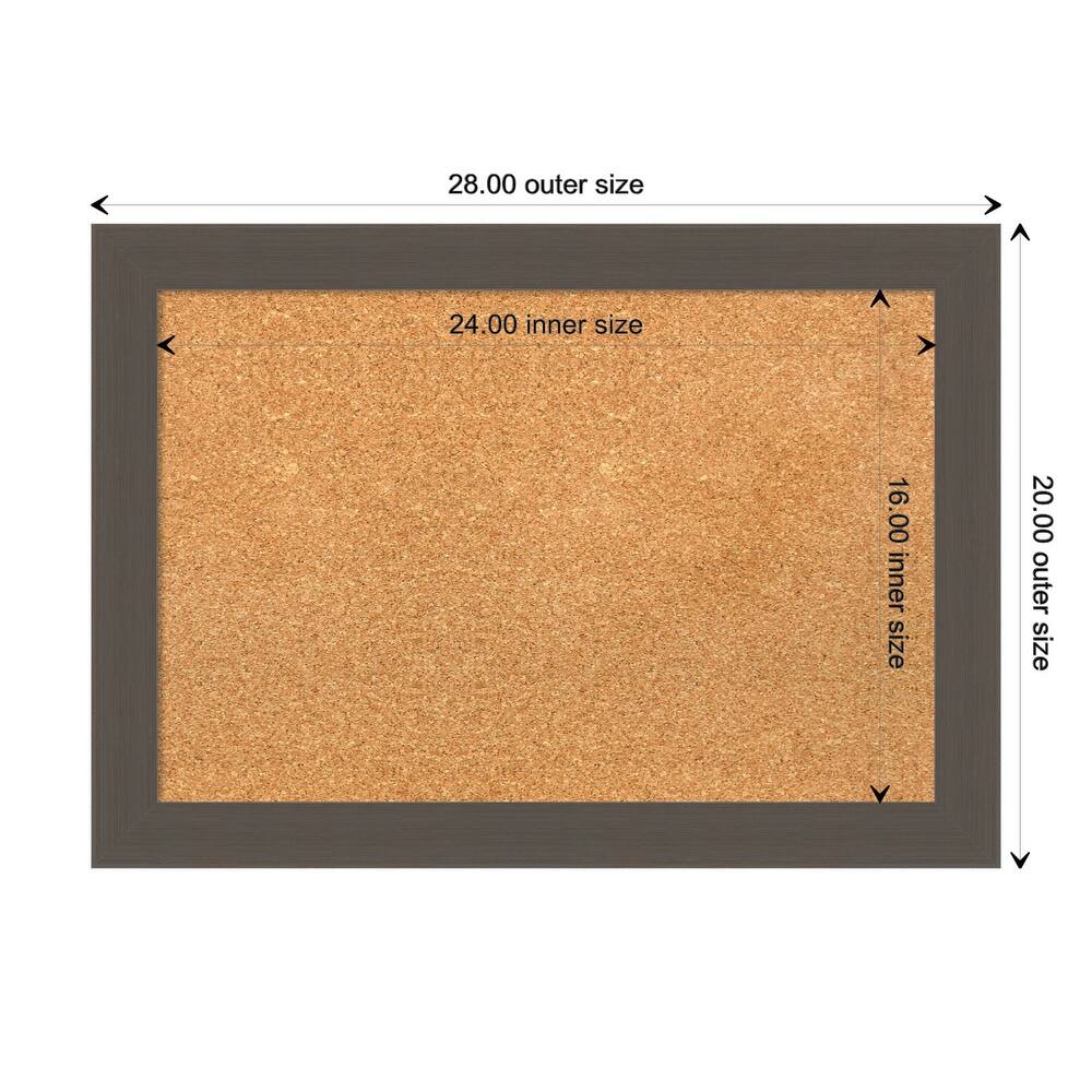 Brushed Framed Natural Corkboard Bulletin Board