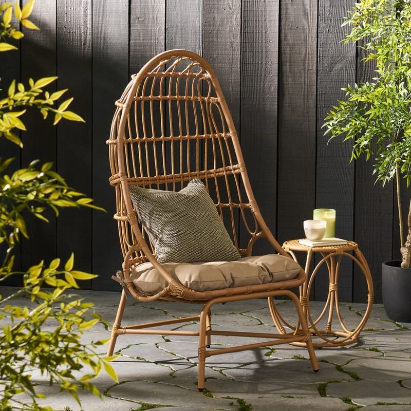 Modern Egg Chair – Contemporary Cocoon-Style Seating with Curved Design - 30.50 in. D x 26.75 in. W x 53.00 in. H