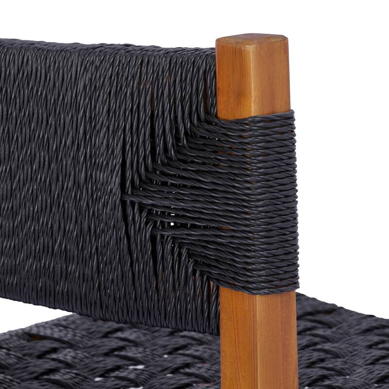 Christopher Knight Home - Modern Acacia Wood Outdoor Bar Stools with Teak Finish and Wicker Back Patio Chairs