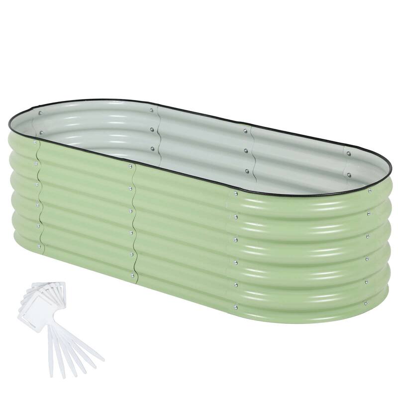 Aoodor 4 in 1 Modular Aluzinc Metal Raised Garden Bed - Outdoor Garden Planter Box for Vegetable, Flower, Herb - N/A - Green