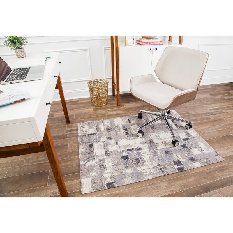 Jani 40"x54" Rug'd Chair Mat-Rug Style Office Chairmat for Carpet & Hard Floors| 0.5" Thick |Non-Slip, Foldable Desk Chair Mat