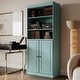 preview thumbnail 42 of 200, 100% Solid Wood 6-Shelf Bookcase with Optional Doors by Palace Imports 2 Dr Wood - Aqua