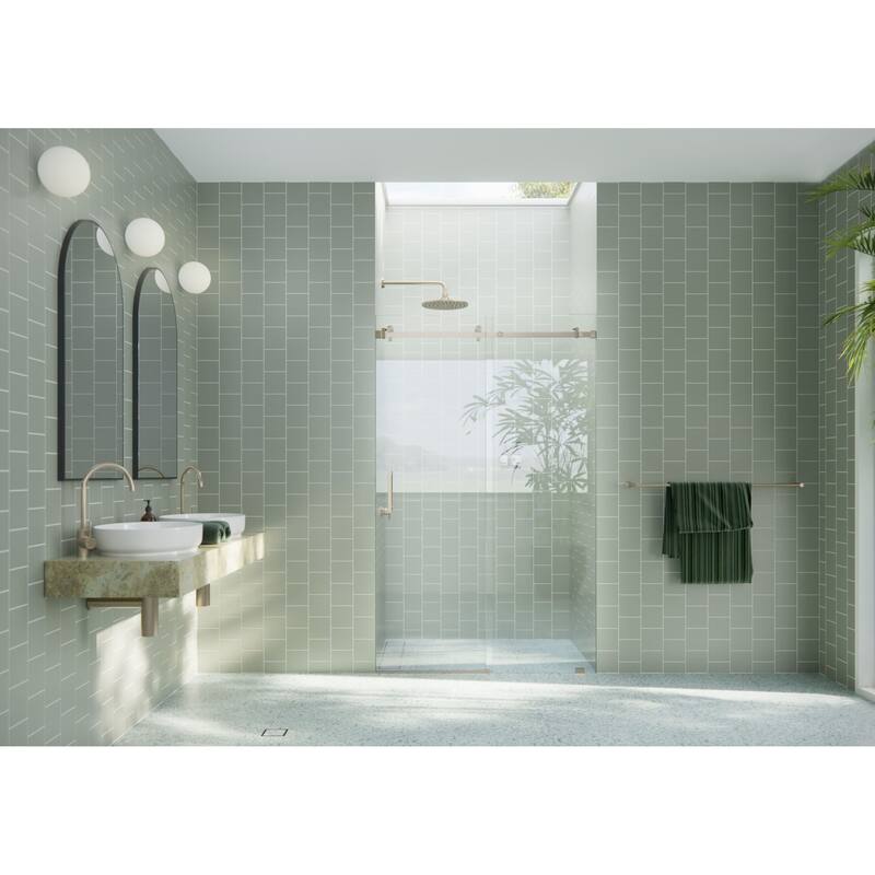 Glass Warehouse SQSLD-52 Astro 78" High x 52" Wide Sliding Frameless - Brushed Bronze