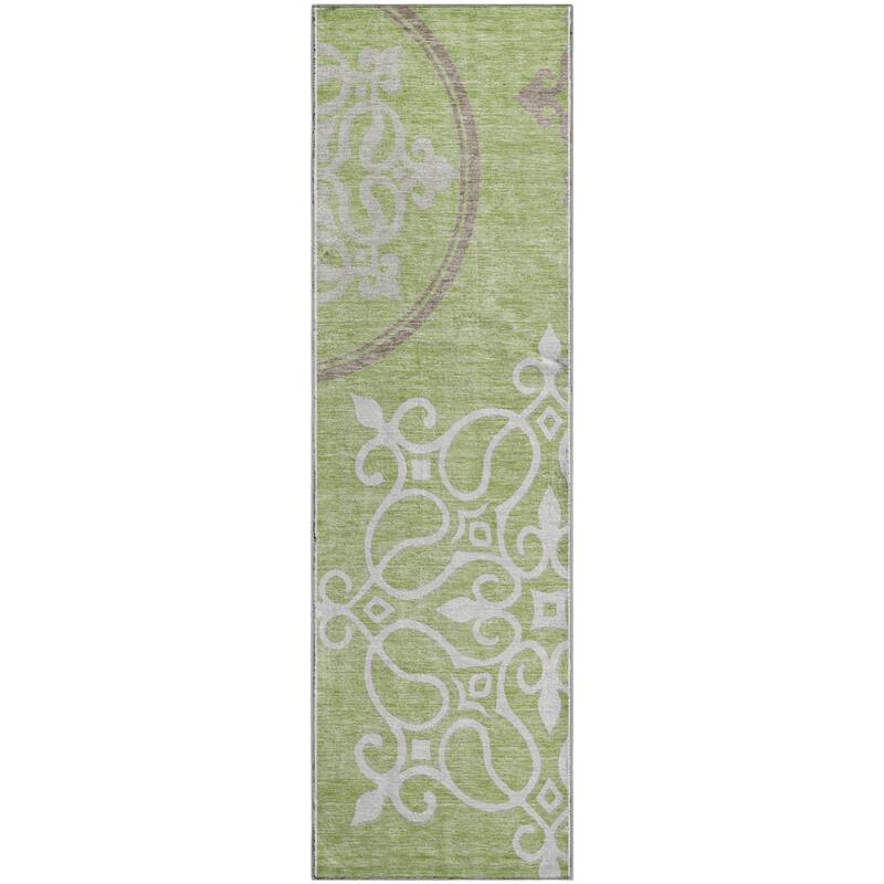 Premium Washable Super Soft Transitional Scroll Mayfield Rug