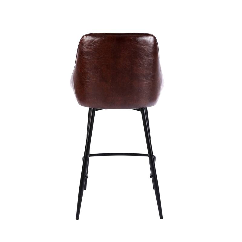 Porthos Home Ula Counter Stools Set of 2, PU Leather Upholstery, Iron Legs
