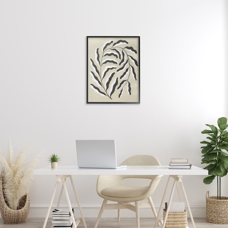 Stupell Curved Blooming Botanical Framed Giclee Art Design By Grace Popp
