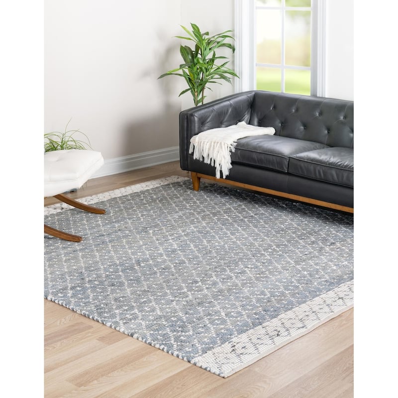 Contemporary Octiane Collection Area Rug - 10' Square - Gray