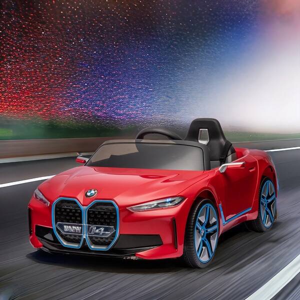 slide 2 of 36, BMW I4 Kids Car: 12V, 3 Speeds, Parent Remote Control, LED Lights, Music Red