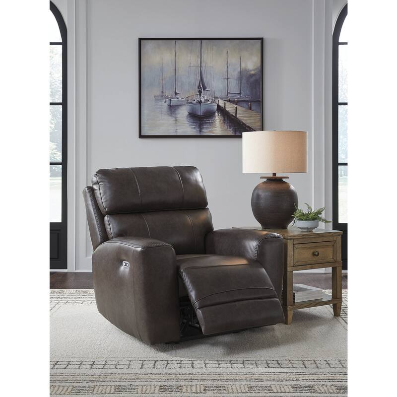 Signature Design by Ashley Side Step Brown Power Recliner