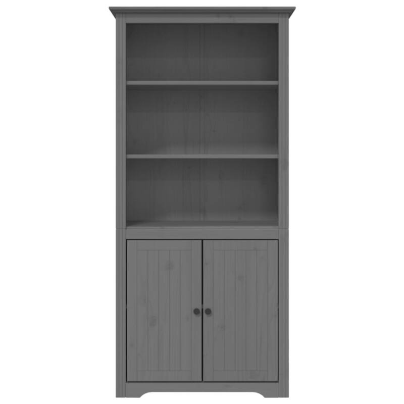 vidaXL Bookshelf Storage File Cabinet Shelf with Doors BODO Solid Wood Pine