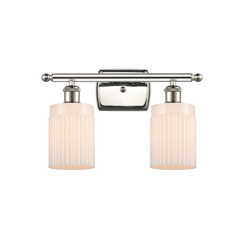 Innovations Lighting Hadley 2 Light 16" Wide Bathroom Vanity Light - Polished Nickel / Matte White
