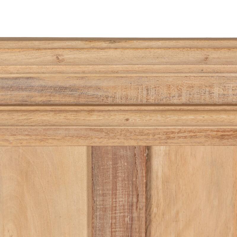 Reclaimed 2-Piece Wood & Metal Hutch with 4 Divided Shelves (Top sits or hangs)