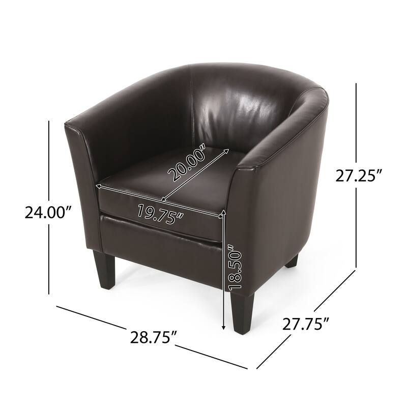 Aiden Bonded Leather Club Chair by Christopher Knight Home