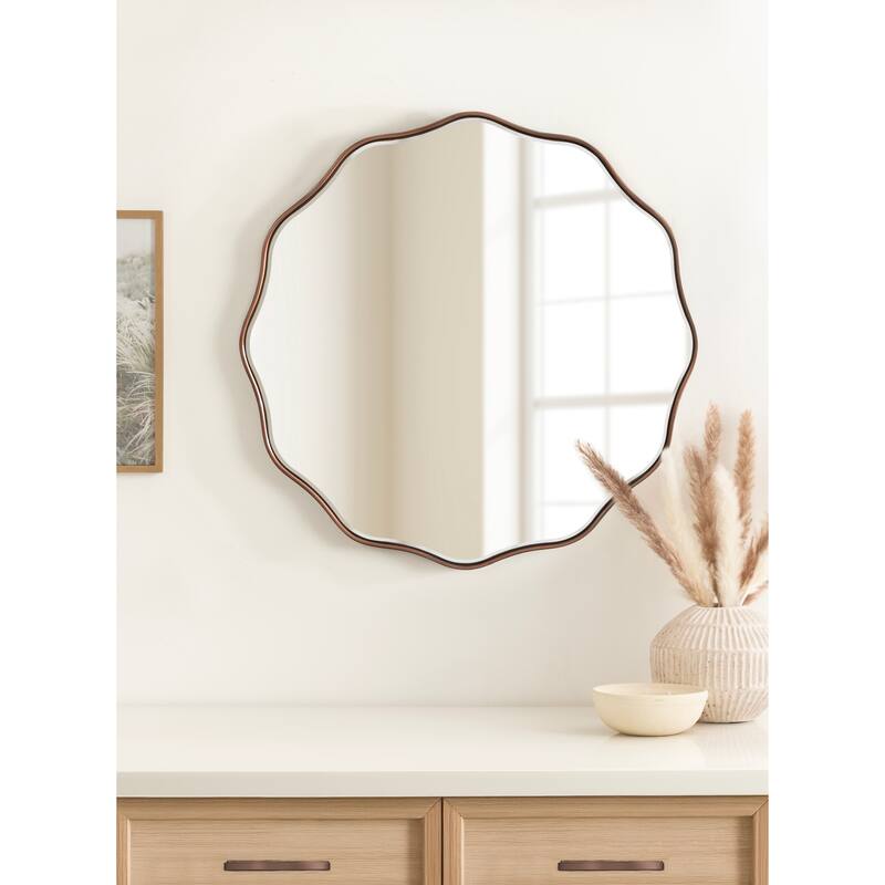 Kate and Laurel Viona Round Scalloped Mirror