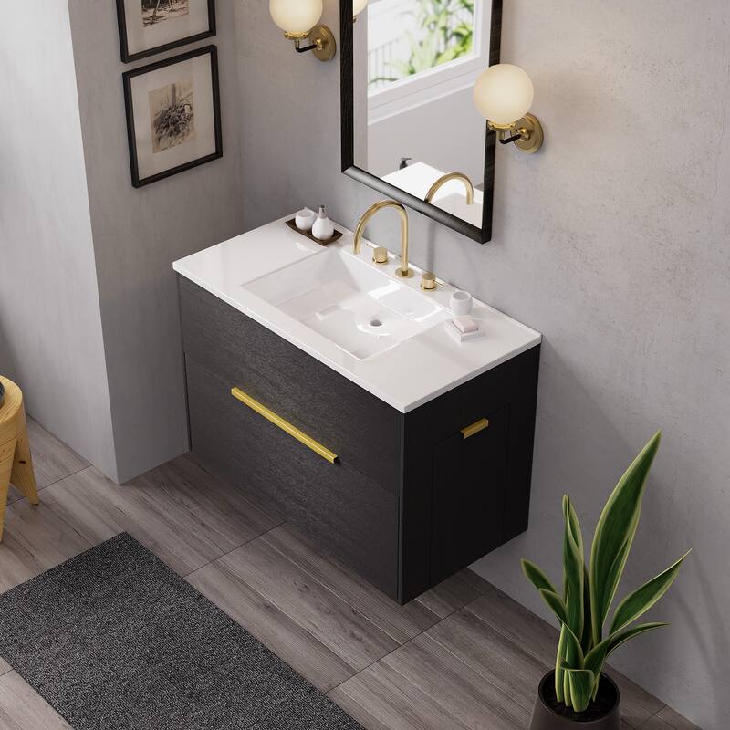 Stylish 36-Inch Bathroom Vanity with Sink and Hidden Side Cabinet for Modern Spaces