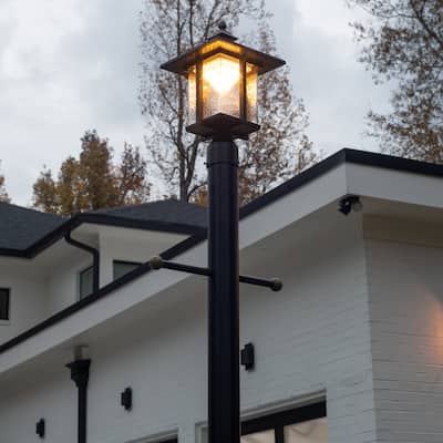 Casita Black Dusk to Dawn Solar 3' Fitter Post Light and Pier Mount
