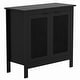 preview thumbnail 8 of 8, Anmytek Modern 2-Door Wood Black Kitchen Buffet Sideboard Accent Storage Cabinet with Adjustable Shelf
