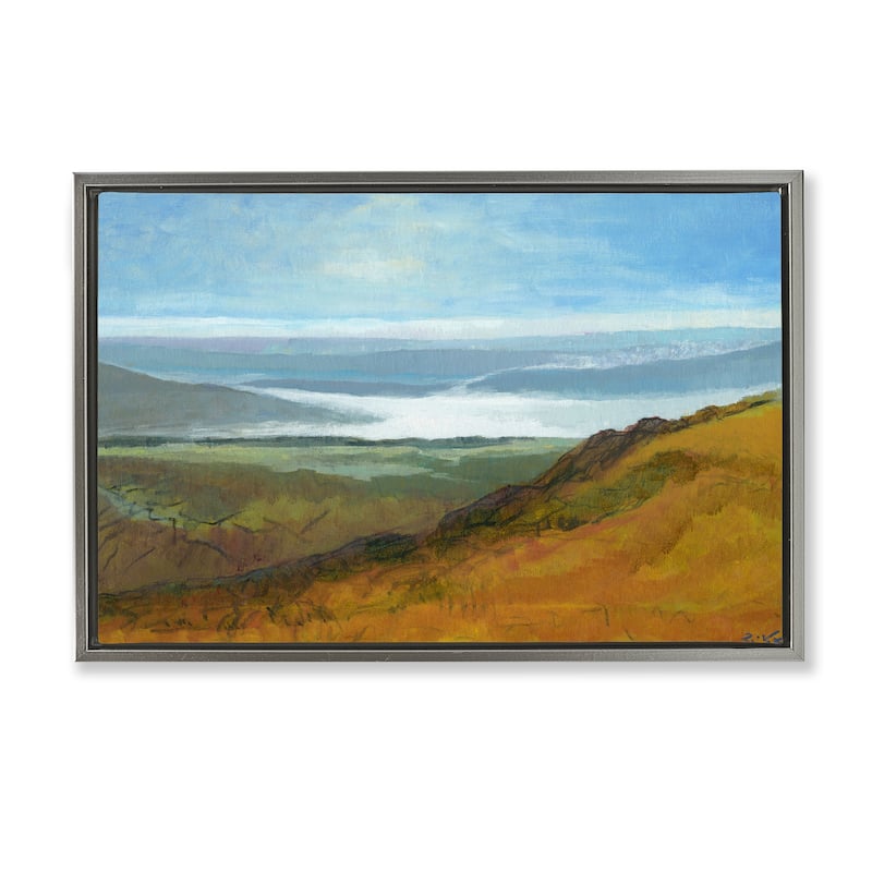 Stupell Vast Serene Hills Framed Floater Canvas Wall Art Design By Dita Jacobovitz - 25 x 17 - Grey