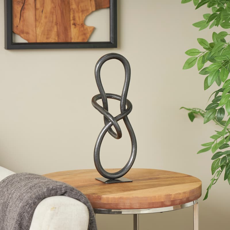 Artistic Aluminum Metal Abstract Sculpture - Gold or Dark Gray - Dark Gray