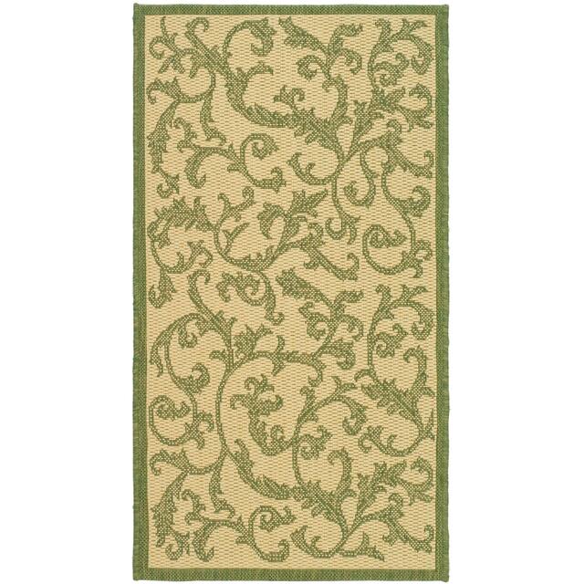 SAFAVIEH Courtyard Darline Indoor/ Outdoor Waterproof Patio Backyard Rug - 2' x 3'7" - Natural/Olive