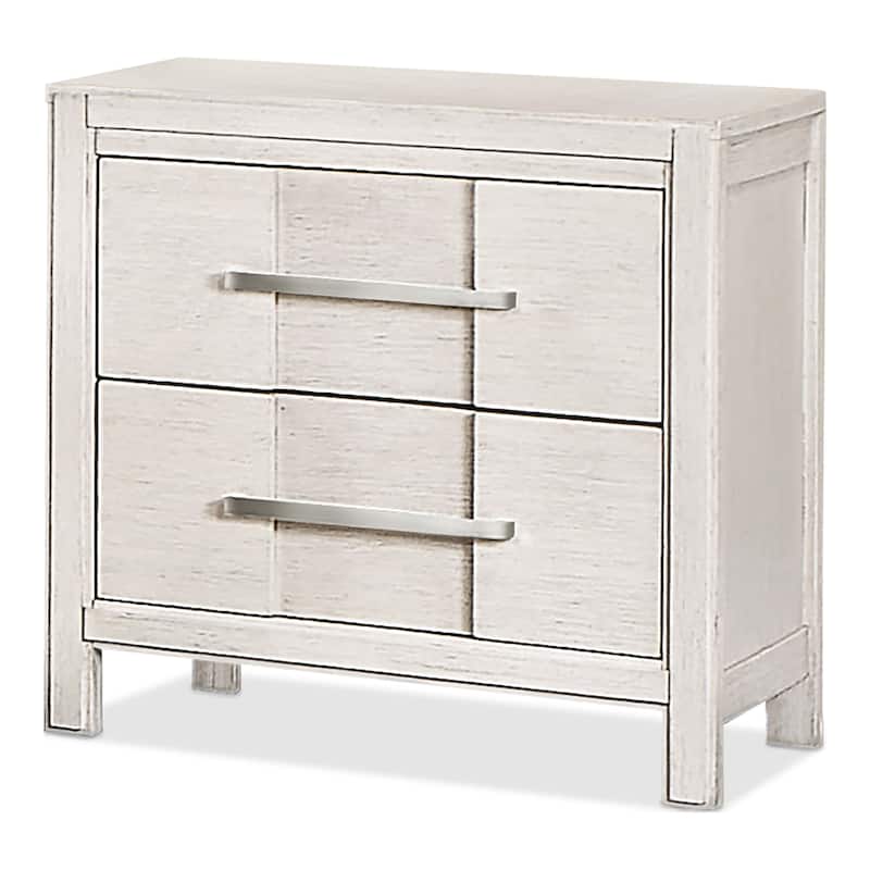 Tass Transitional Solid Wood 2-Drawer Nightstand by Furniture of America - White