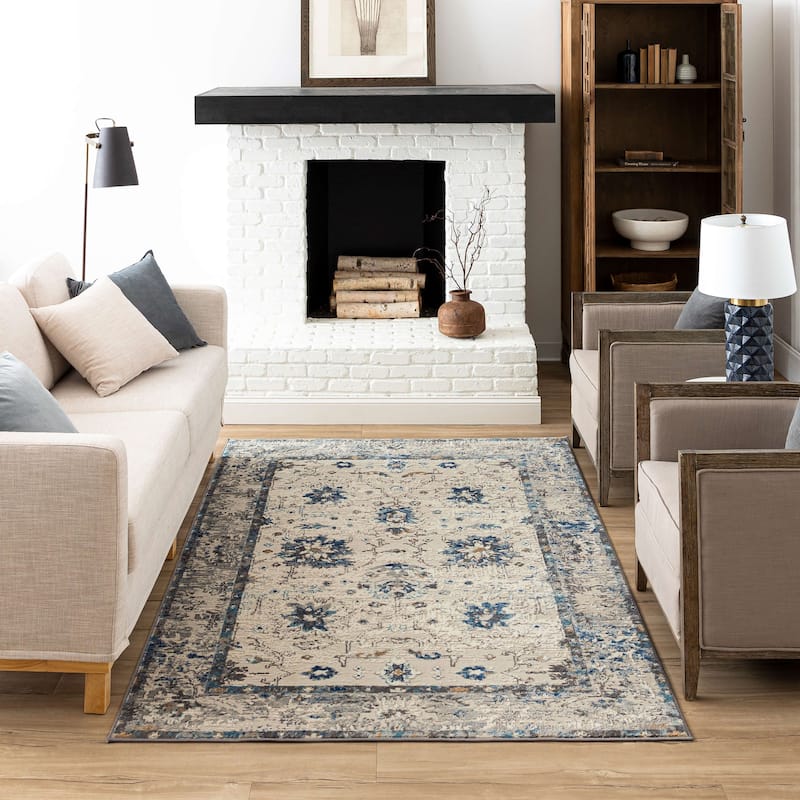 Mohawk Home Fredia Floral Ornamental Woven Area Rug