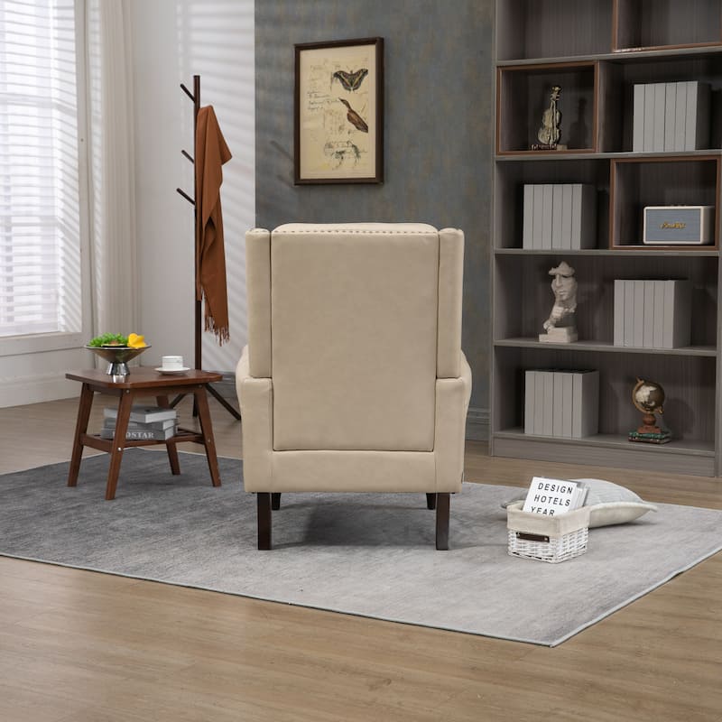 Wood Frame Armchair, Modern Accent Chair Lounge Chair for Living Room