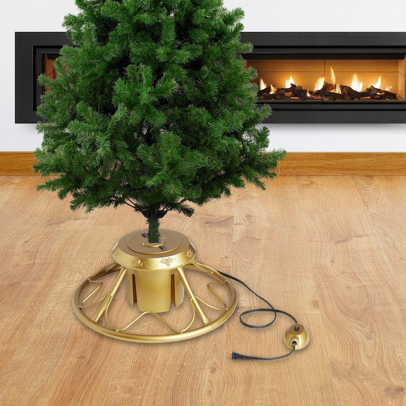 Home Heritage Rotating Tree Stand Base w/Stanley 7' Skinny Pencil Christmas Tree - 12.7