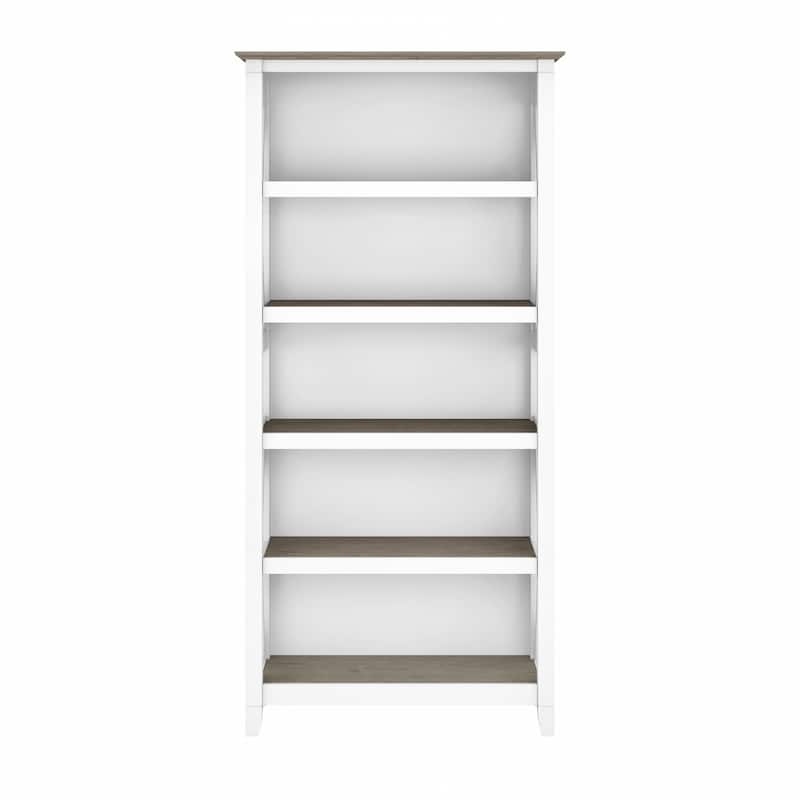 Bush Furniture Key West Tall 5 Shelf Bookcase with Adjustable Shelves