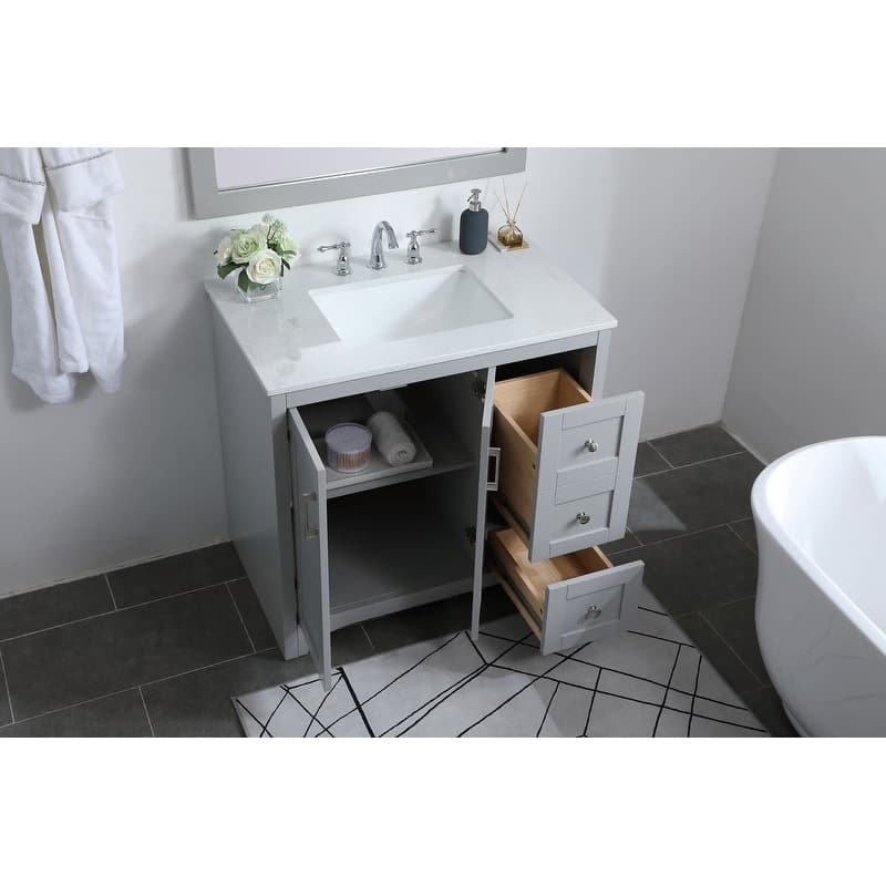 Elegant Lighting VF17036 Moore 36" Free Standing Single Basin Vanity