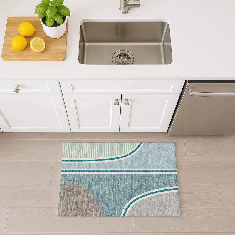 Machine Washable Indoor/ Outdoor Contemporary Keely Chantille Rug