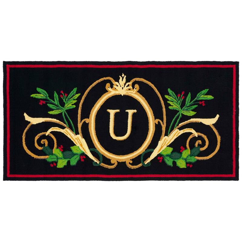 SAFAVIEH Handmade Monogram Mojgan Casual Rug - 3' x 6' - Black - U - Rectangle