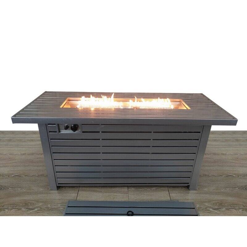 LSI Metal Outdoor Fire Pit Table - Silver