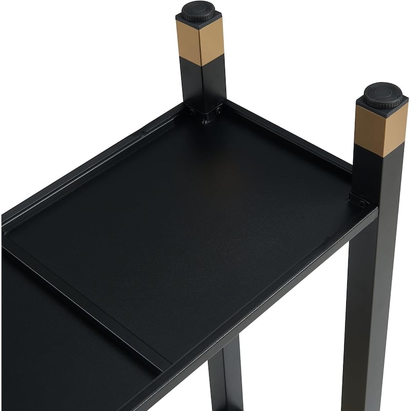 2-Tier Glass Entryway Console Entrance Table with Shelves