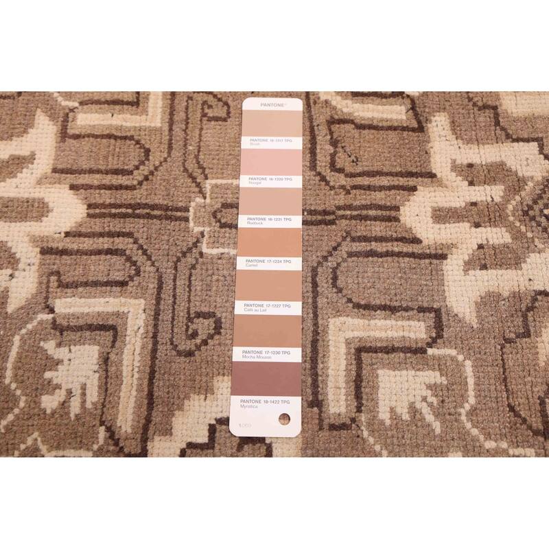ECARPETGALLERY Hand-knotted Finest Kargahi Brown Wool Rug - 6'7 x 9'11