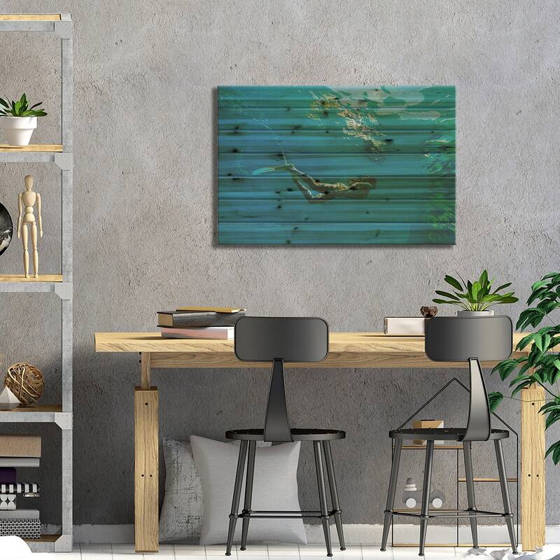 Mouros Blue Print On Wood by Antoine Renault - Multi-Color