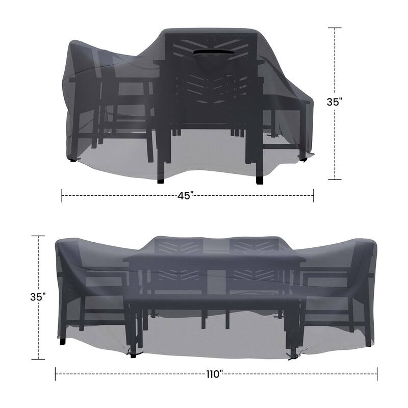 Forever Patio Rectangular Outdoor Furniture Dining Set Waterproof Cover - 35 x 110 x 45