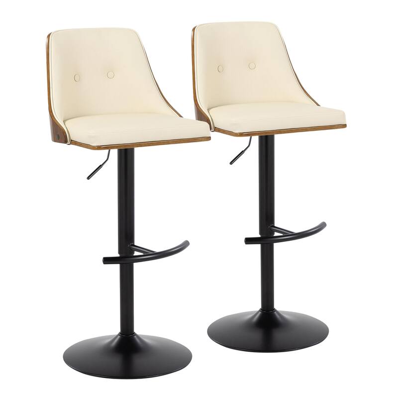 Carson Carrington Oscar Adjustable Bar Stool with Rounded T Footrest (Set of 2)