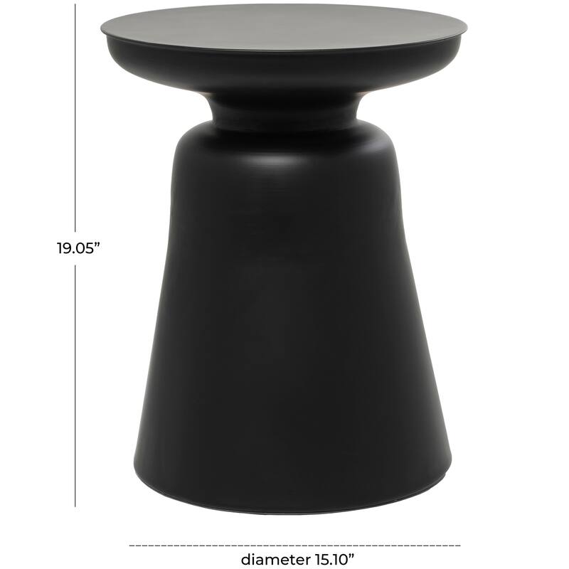 Black Metal Accent Table with Bell Shaped Base