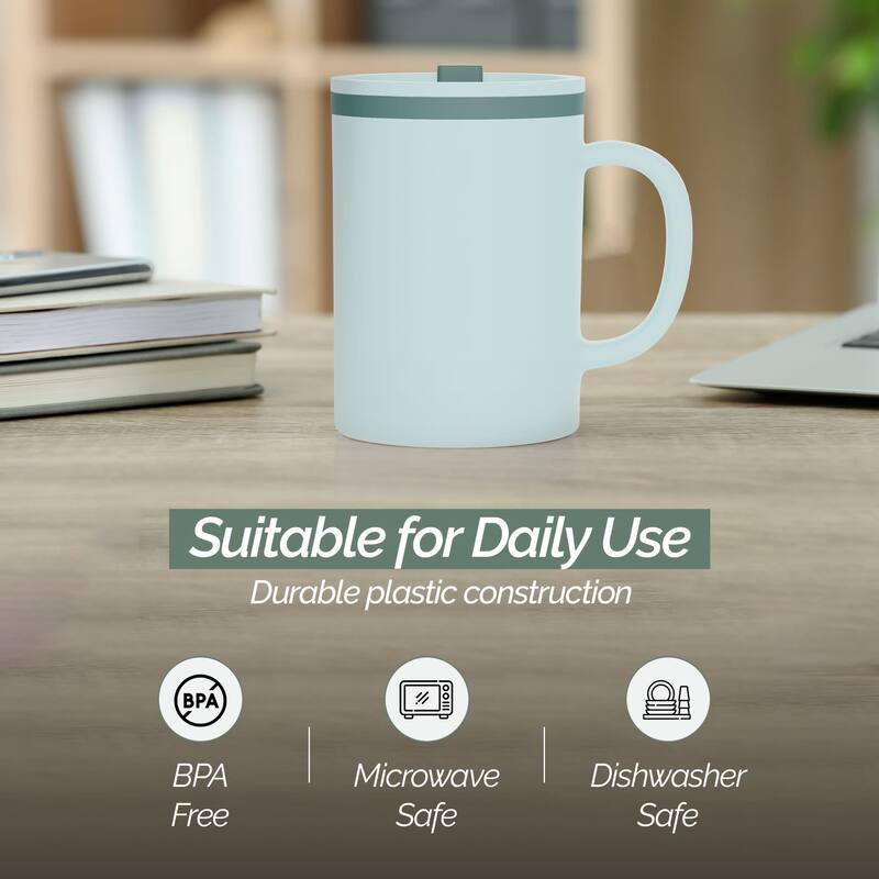 Copco Iconic Plastic Double Wall Insulated Desk Mug with Lid - 16 oz