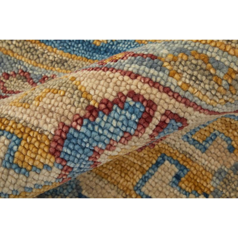 Grand Bazaar Foxboro Hand Knotted Geometric Traditional Area Rug