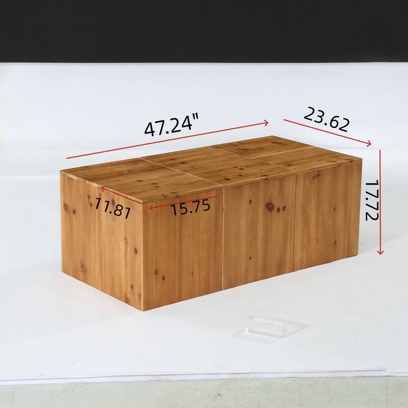 Rectangle Solid Wood Coffee Table For Living Room