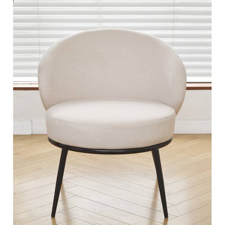 US Pride Furniture Velvet Accent Chair Solid and Engineered Wood Built on Slender with Black Metal Legs