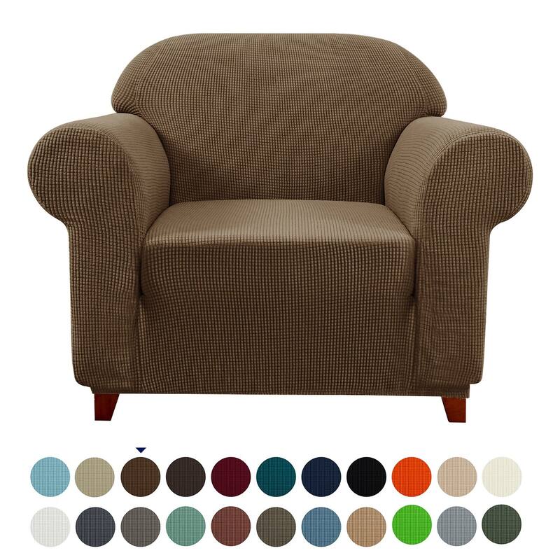 Subrtex Stretch Armchair Slipcover 1 Piece Spandex Furniture Protector - Coffee